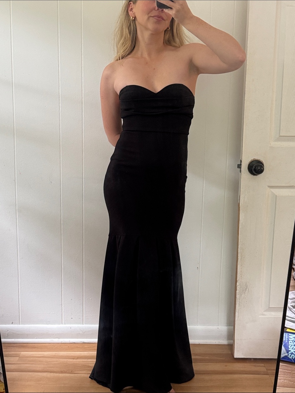 Strapless Black Mermaid Evening formal Dress
